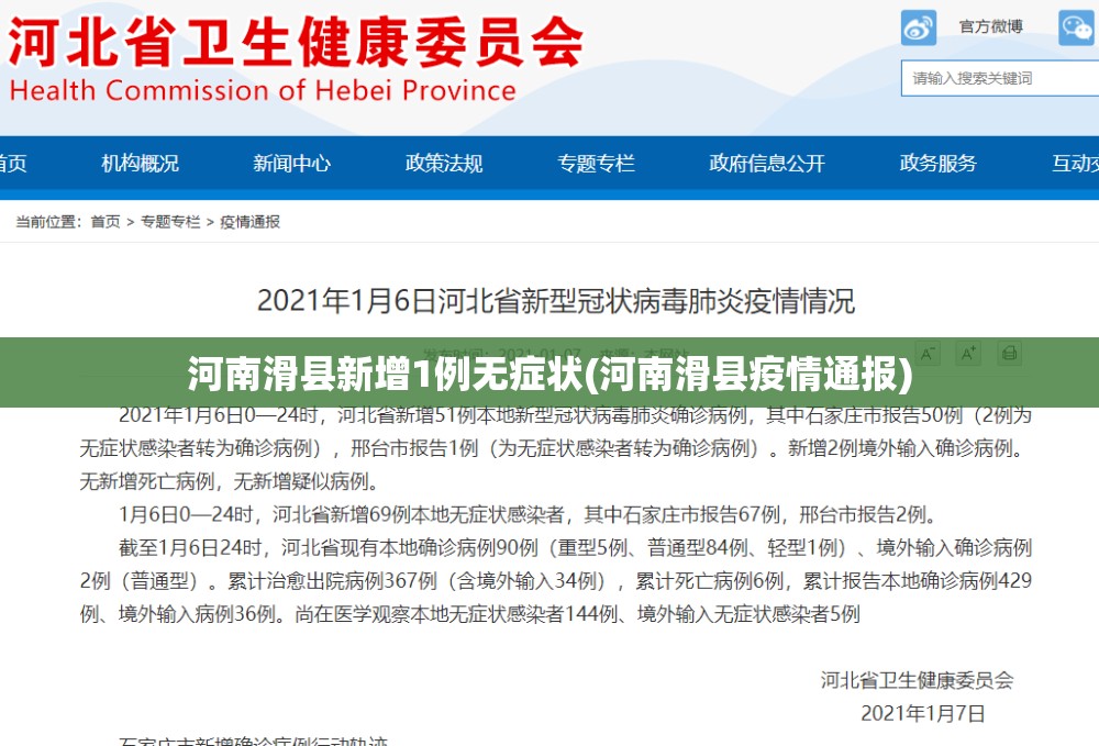 河南滑县新增1例无症状(河南滑县疫情通报)