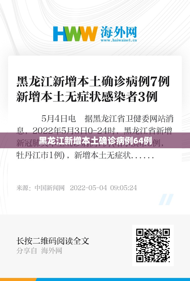 黑龙江新增本土确诊病例64例