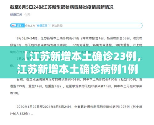 【江苏新增本土确诊23例，江苏新增本土确诊病例1例轨迹】