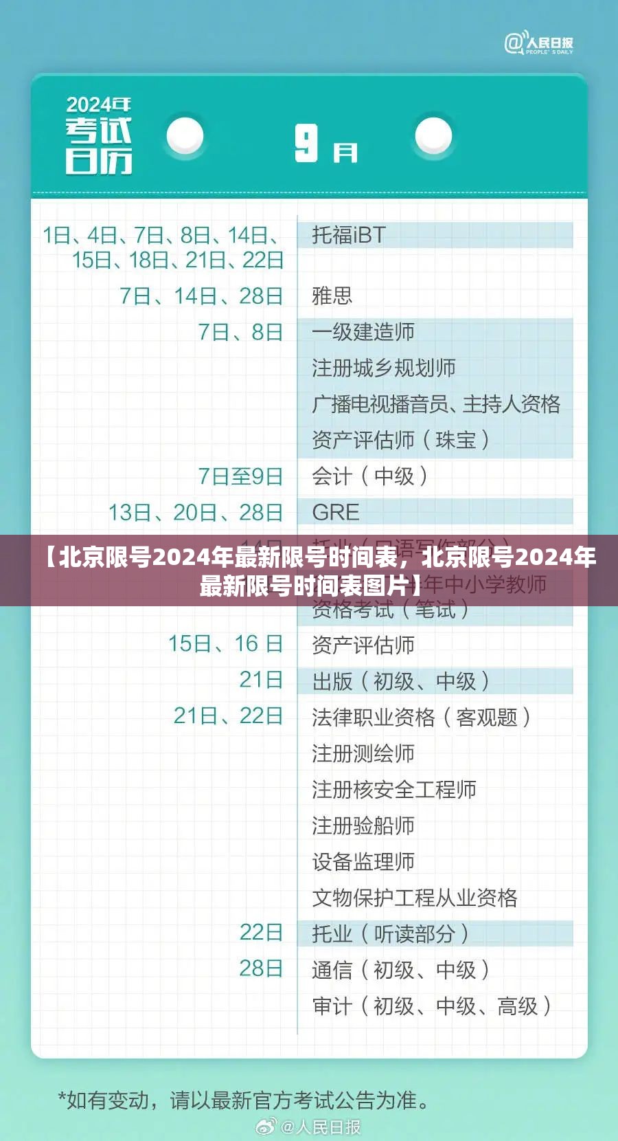 【北京限号2024年最新限号时间表，北京限号2024年最新限号时间表图片】