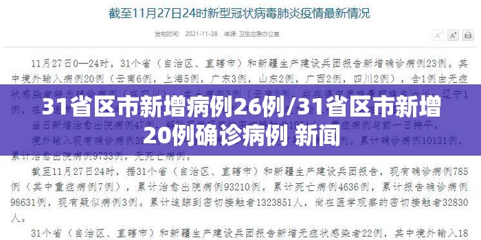 31省区市新增病例26例/31省区市新增20例确诊病例 新闻