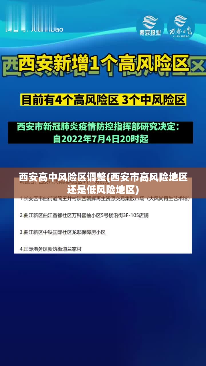 西安高中风险区调整(西安市高风险地区还是低风险地区)
