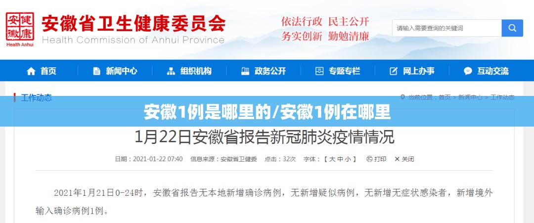 安徽1例是哪里的/安徽1例在哪里