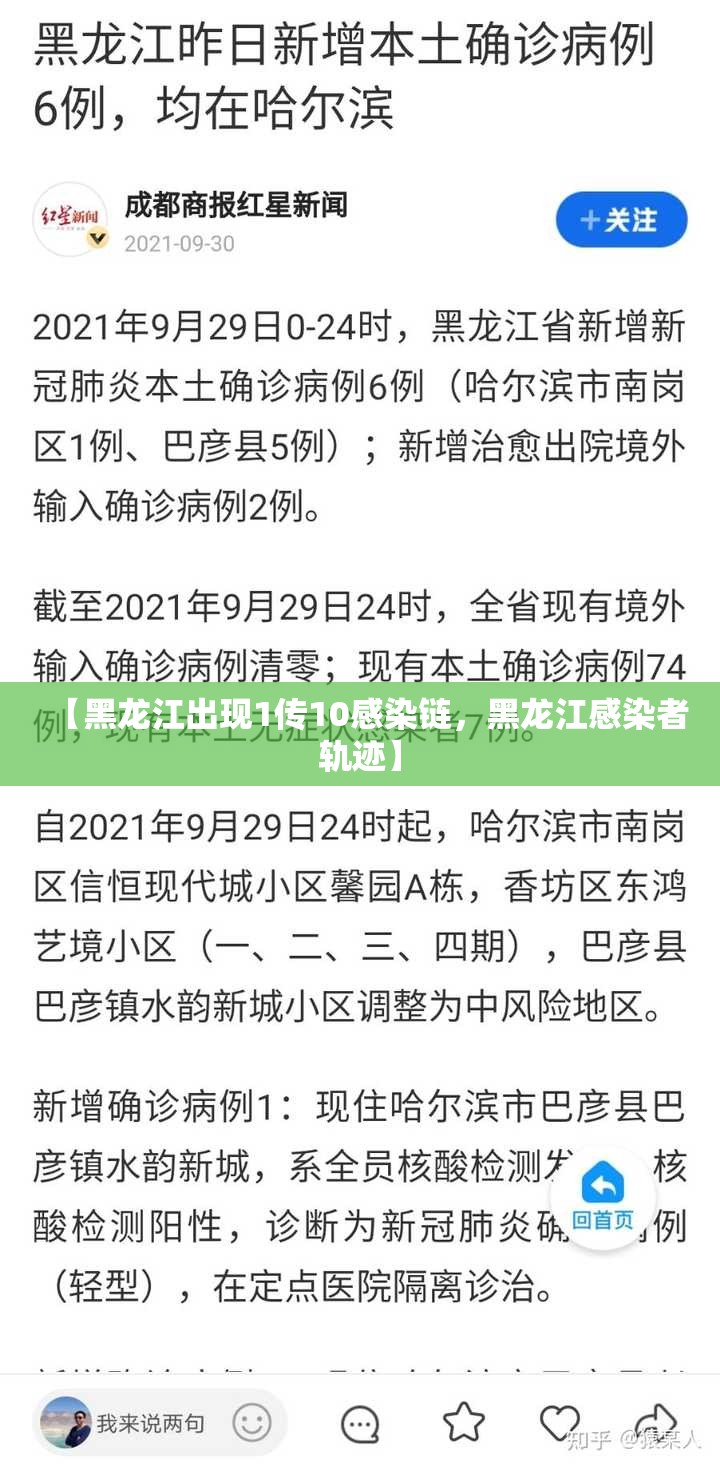 【黑龙江出现1传10感染链，黑龙江感染者轨迹】
