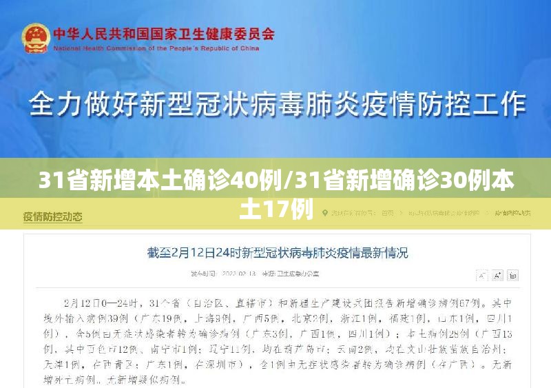 31省新增本土确诊40例/31省新增确诊30例本土17例