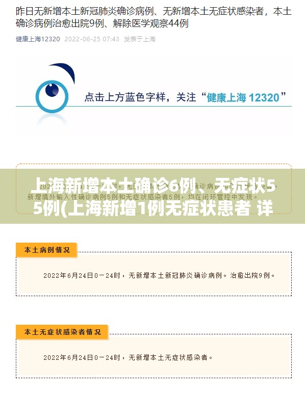 上海新增本土确诊6例、无症状55例(上海新增1例无症状患者 详情公布)