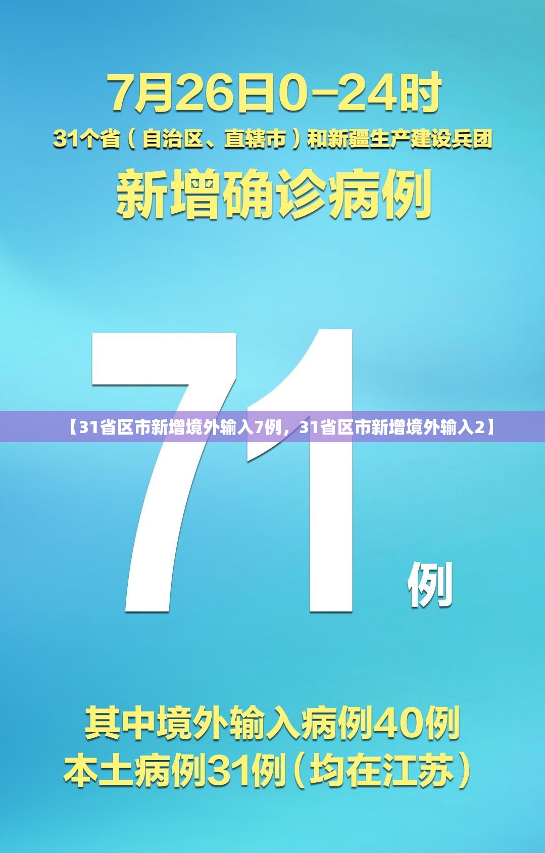【31省区市新增境外输入7例，31省区市新增境外输入2】