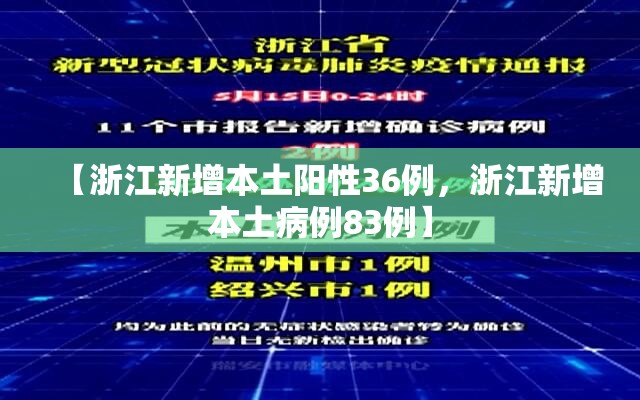 【浙江新增本土阳性36例,浙江新增本土病例83例】 【浙江新增本土阳性36例,浙江新增本土病例83例】