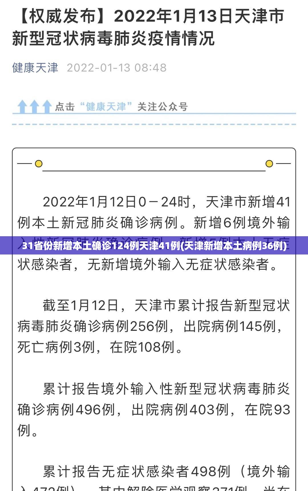 31省份新增本土确诊124例天津41例(天津新增本土病例36例)