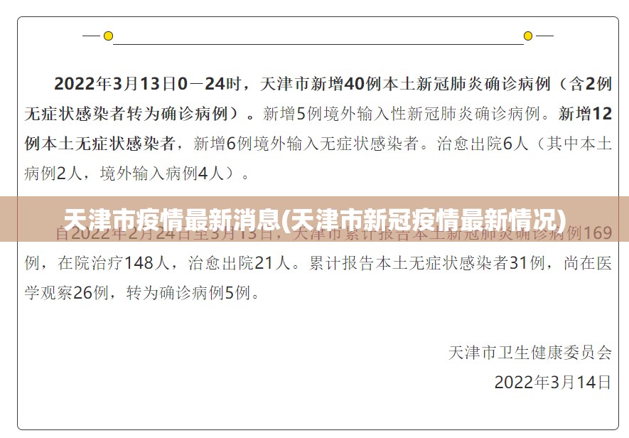 天津市疫情最新消息(天津市新冠疫情最新情况)