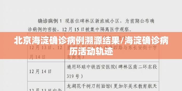 北京海淀确诊病例溯源结果/海淀确诊病历活动轨迹