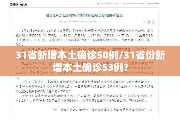 31省新增本土确诊50例/31省份新增本土确诊53例?