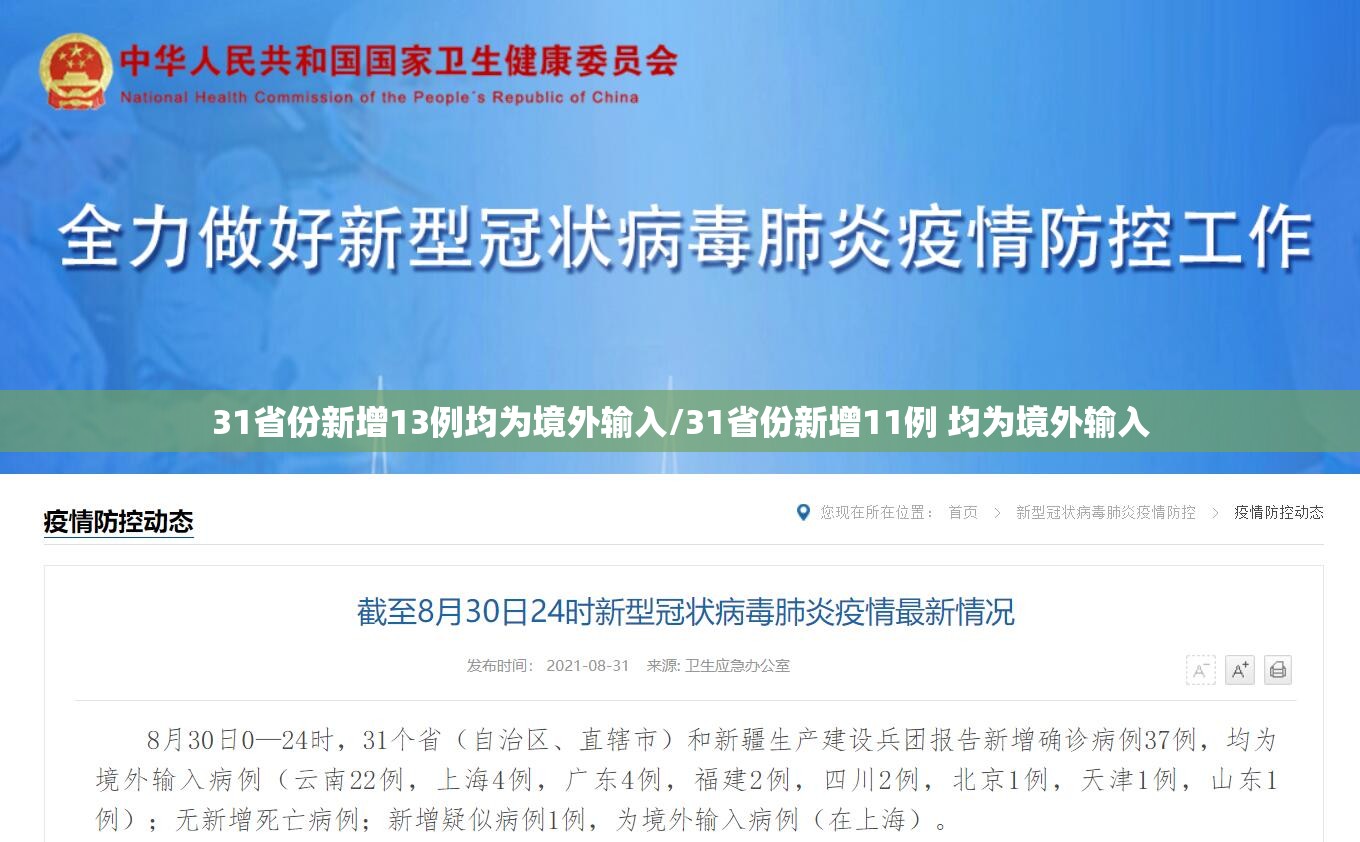 31省份新增13例均为境外输入/31省份新增11例 均为境外输入 31省份新增13例均为境外输入/31省份新增11例 均为境外输入