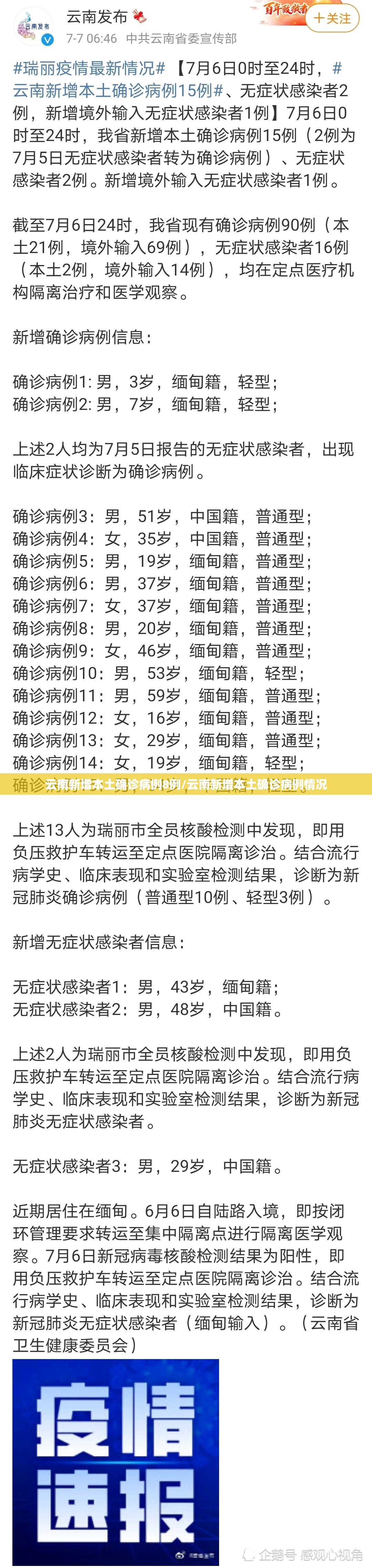 云南新增本土确诊病例8例/云南新增本土确诊病例情况