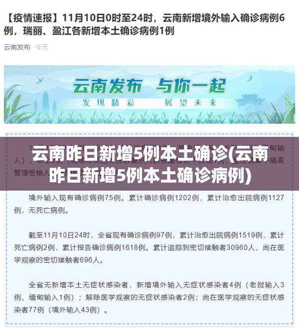 云南昨日新增5例本土确诊(云南昨日新增5例本土确诊病例) 云南昨日新增5例本土确诊(云南昨日新增5例本土确诊病例)