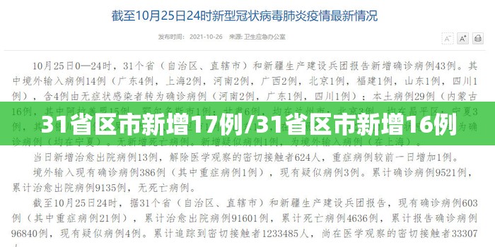 31省区市新增17例/31省区市新增16例