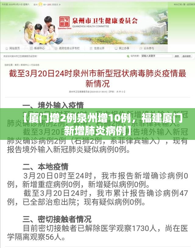 【厦门增2例泉州增10例，福建厦门新增肺炎病例】
