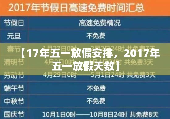 【17年五一放假安排，2017年五一放假天数】