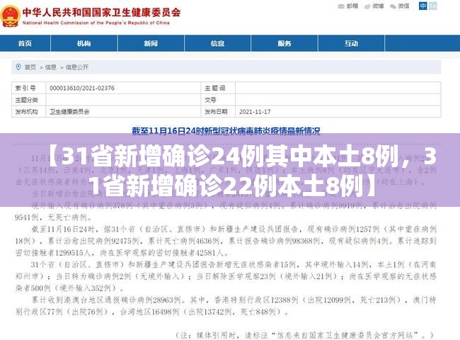 【31省新增确诊24例其中本土8例，31省新增确诊22例本土8例】