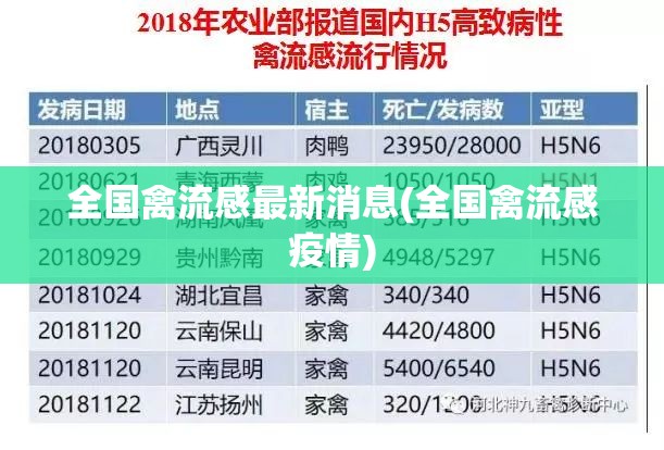 全国禽流感最新消息(全国禽流感疫情)