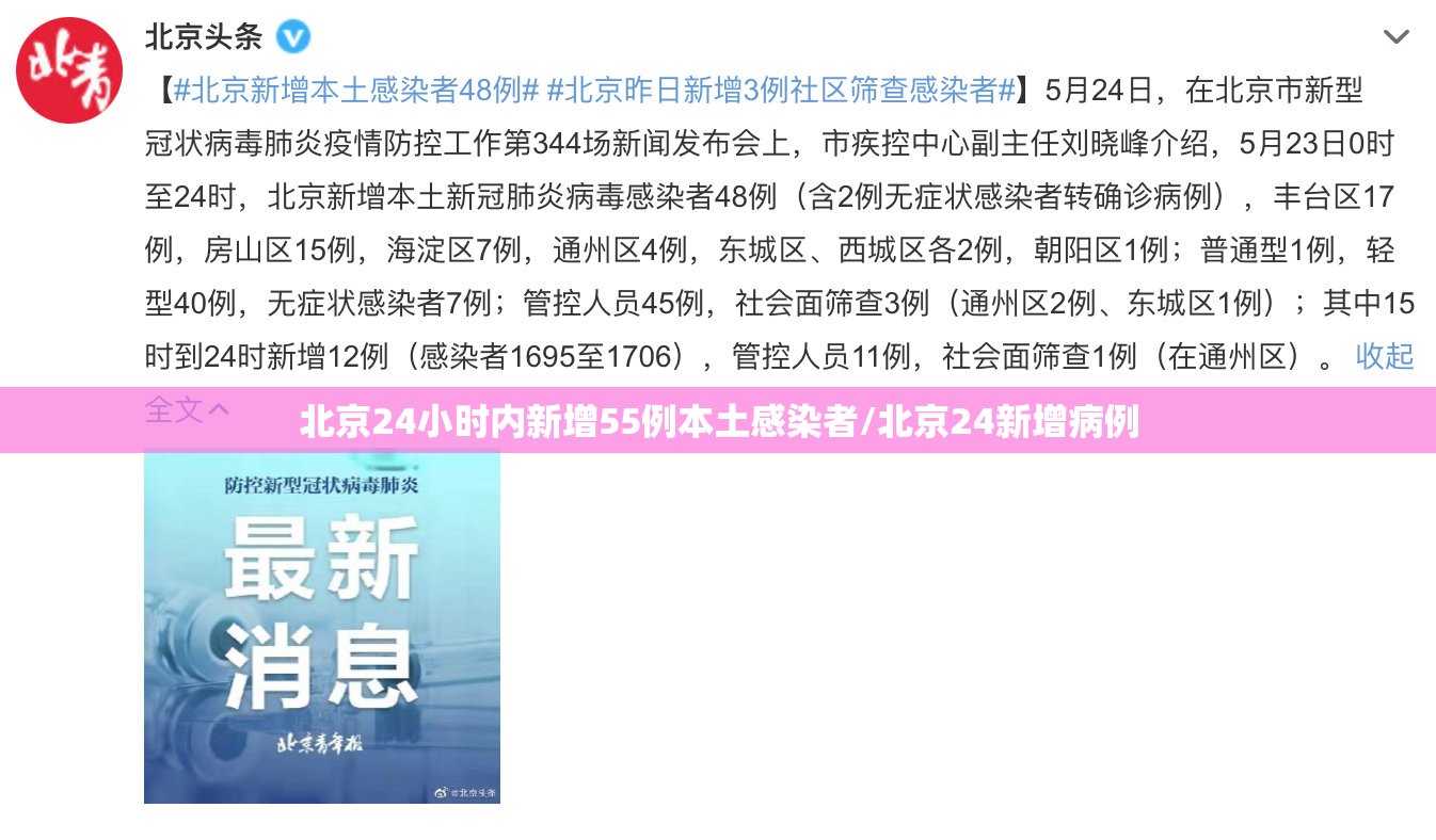 北京24小时内新增55例本土感染者/北京24新增病例