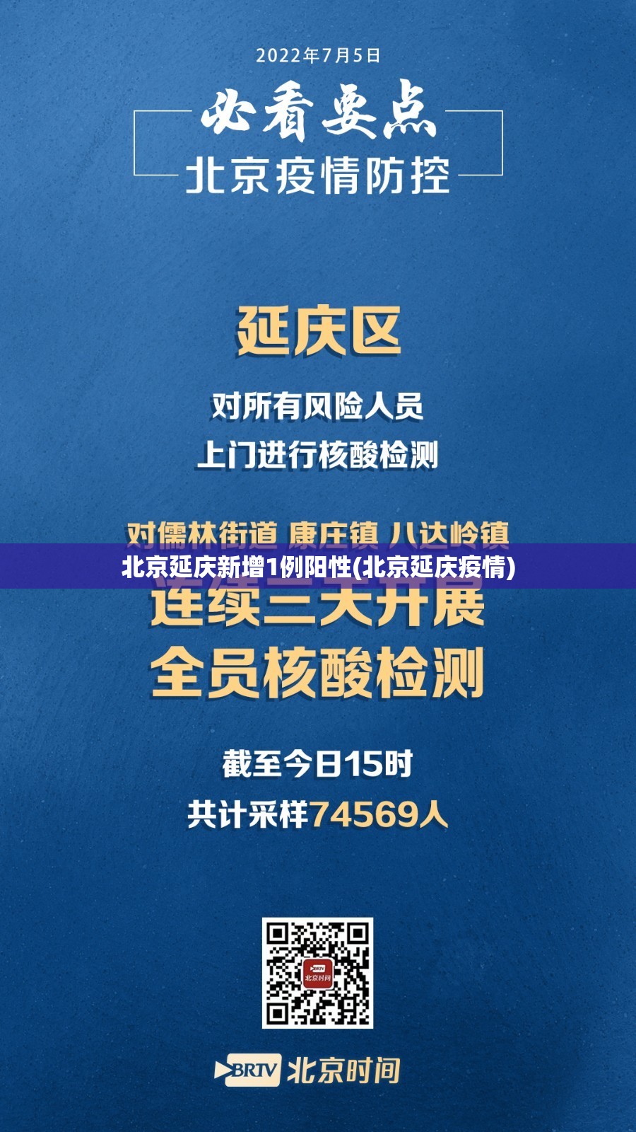 北京延庆新增1例阳性(北京延庆疫情)