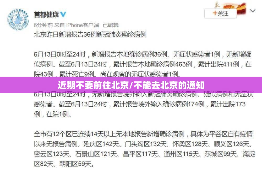 近期不要前往北京/不能去北京的通知
