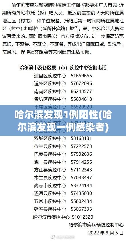 哈尔滨发现1例阳性(哈尔滨发现一例感染者)
