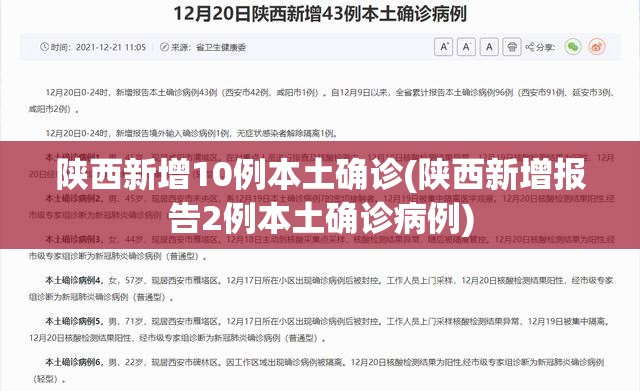 陕西新增10例本土确诊(陕西新增报告2例本土确诊病例)