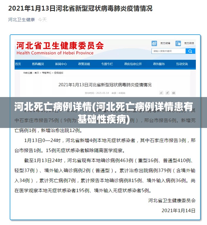 河北死亡病例详情(河北死亡病例详情患有基础性疾病)