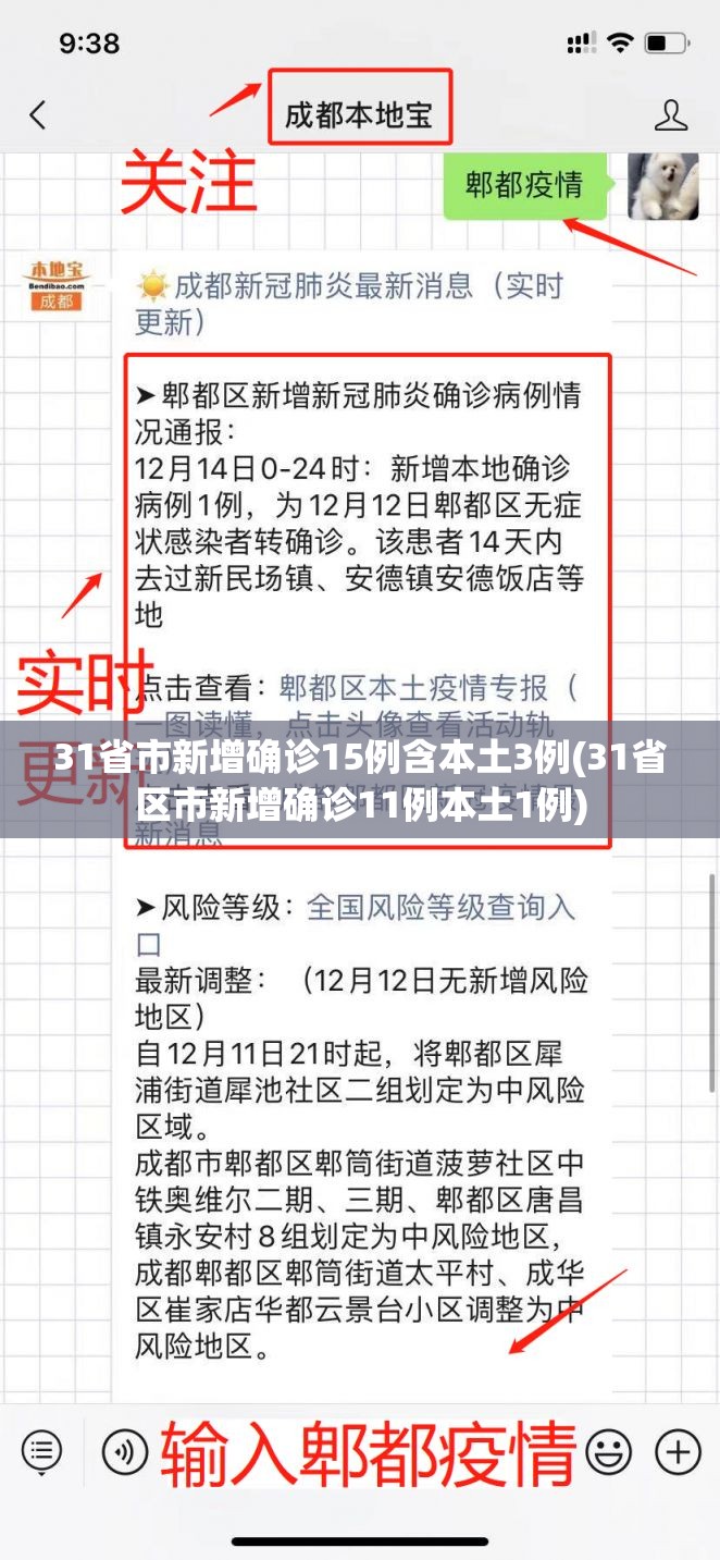 31省市新增确诊15例含本土3例(31省区市新增确诊11例本土1例)