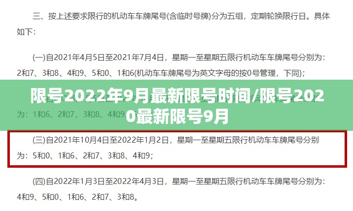 限号2022年9月最新限号时间/限号2020最新限号9月 限号2022年9月最新限号时间/限号2020最新限号9月