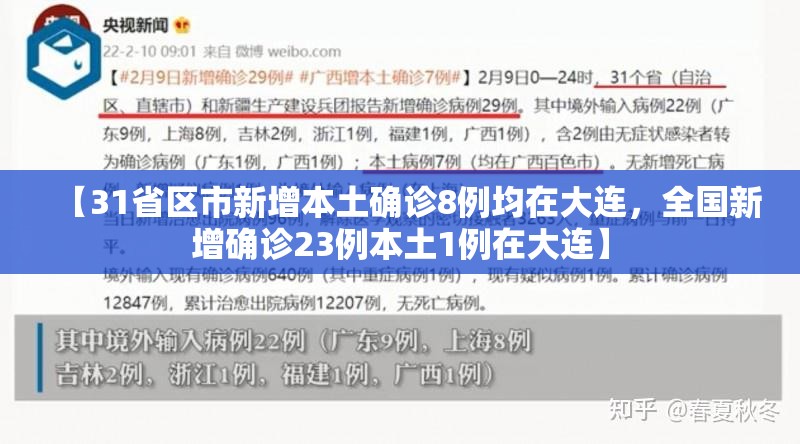 【31省区市新增本土确诊8例均在大连，全国新增确诊23例本土1例在大连】
