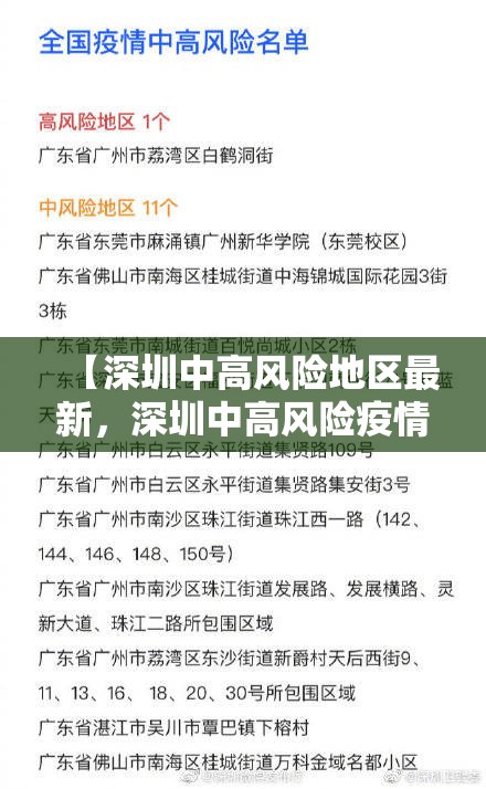 【深圳中高风险地区最新，深圳中高风险疫情地区】
