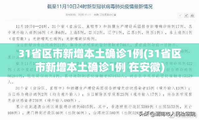 31省区市新增本土确诊1例(31省区市新增本土确诊1例 在安徽)
