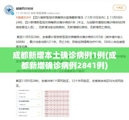 成都新增本土确诊病例1例(成都新增确诊病例2841例)