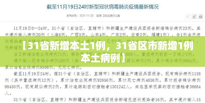 【31省新增本土1例，31省区市新增1例本土病例】