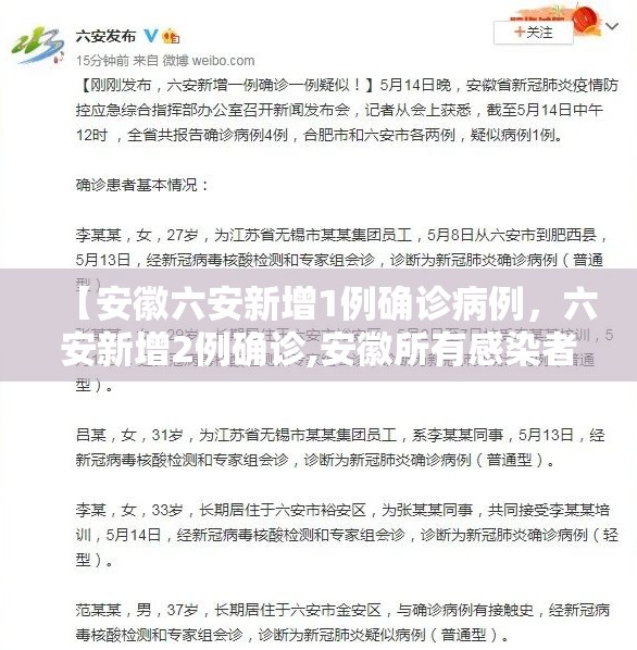 【安徽六安新增1例确诊病例,六安新增2例确诊,安徽所有感染者有一个共性】 【安徽六安新增1例确诊病例,六安新增2例确诊,安徽所有感染者有一个共性】