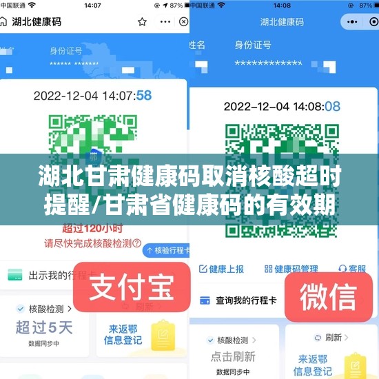 湖北甘肃健康码取消核酸超时提醒/甘肃省健康码的有效期是多久