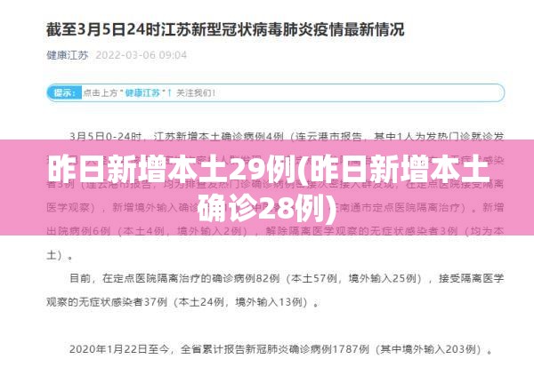 昨日新增本土29例(昨日新增本土确诊28例)