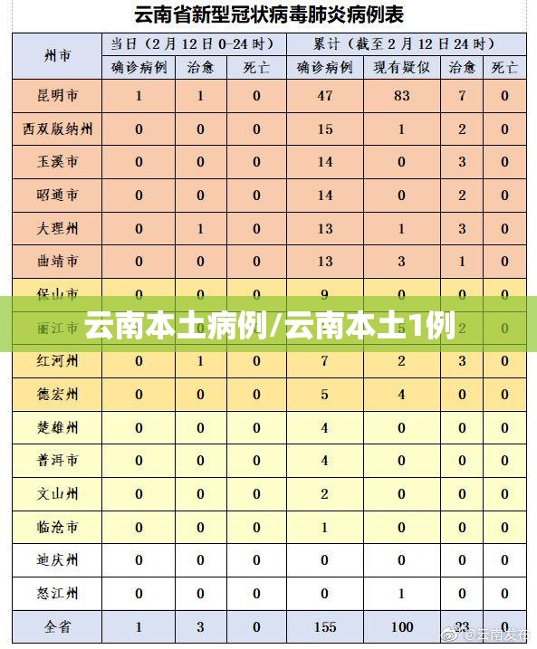 云南本土病例/云南本土1例 云南本土病例/云南本土1例