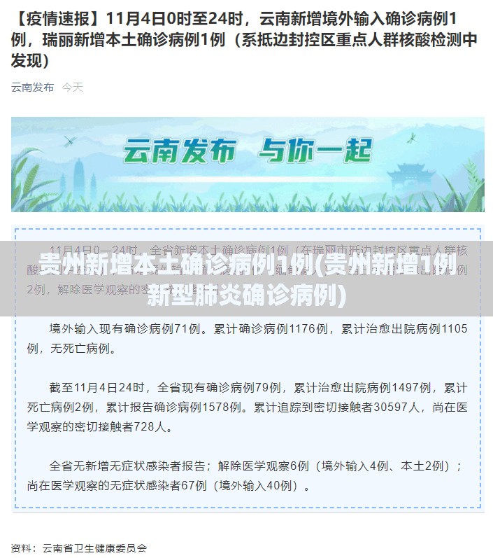 贵州新增本土确诊病例1例(贵州新增1例新型肺炎确诊病例)