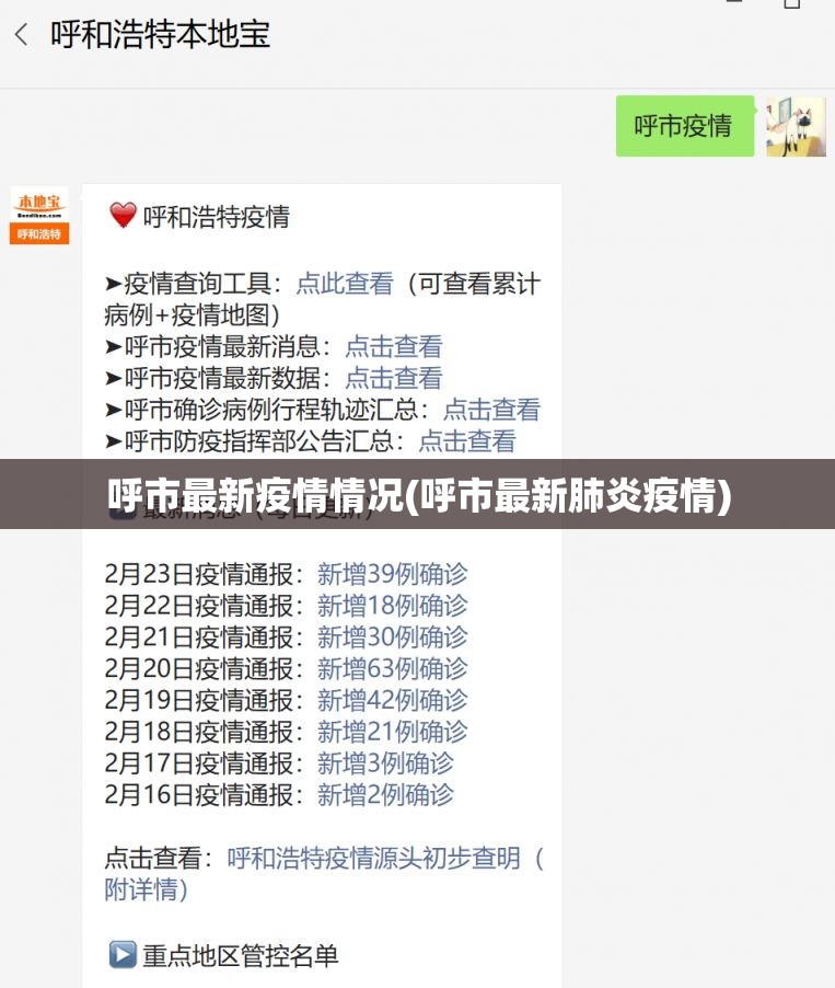 呼市最新疫情情况(呼市最新肺炎疫情)
