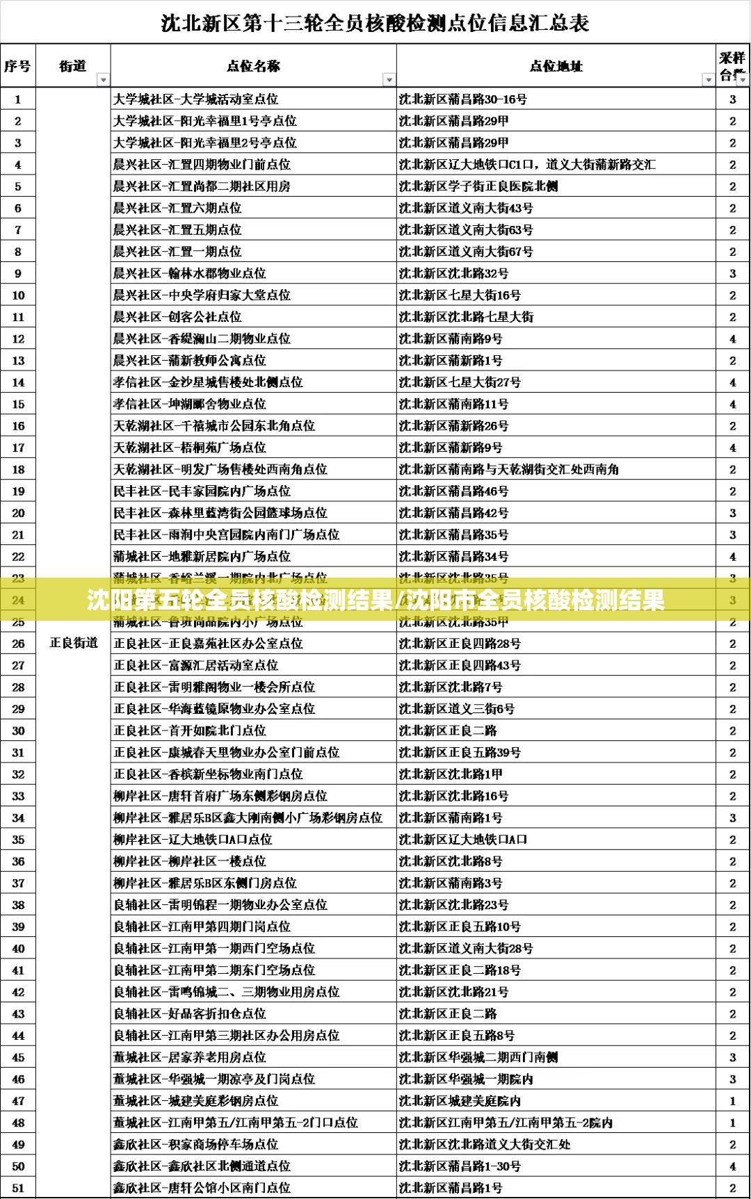 沈阳第五轮全员核酸检测结果/沈阳市全员核酸检测结果
