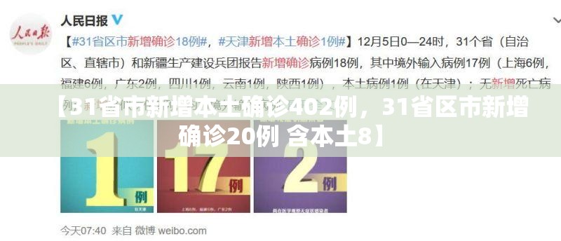 【31省市新增本土确诊402例，31省区市新增确诊20例 含本土8】