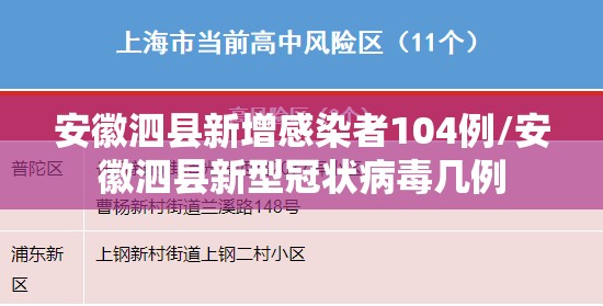 安徽泗县新增感染者104例/安徽泗县新型冠状病毒几例