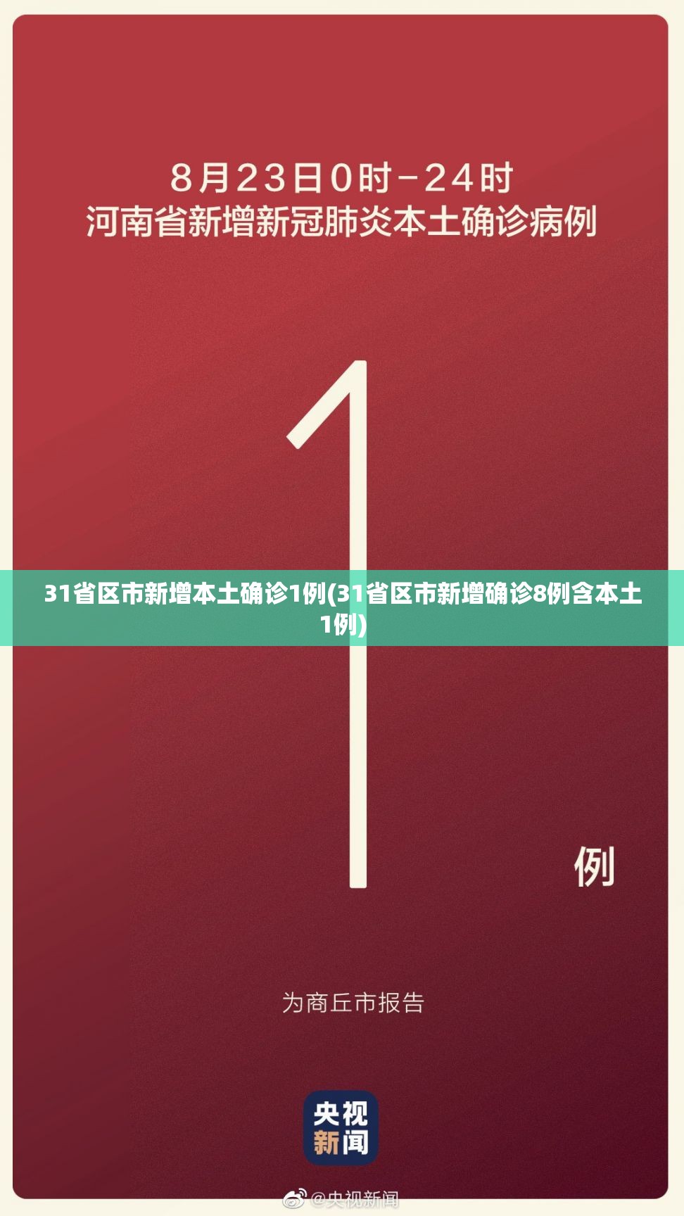 31省区市新增本土确诊1例(31省区市新增确诊8例含本土1例)