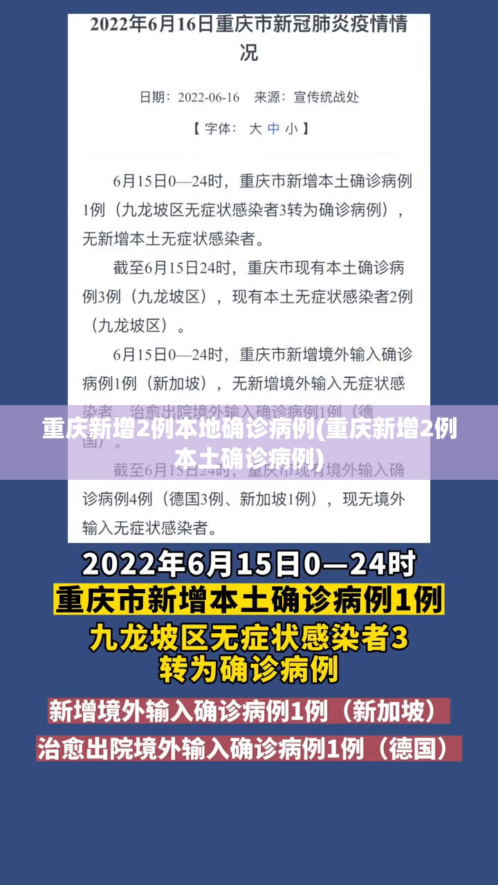 重庆新增2例本地确诊病例(重庆新增2例本土确诊病例)
