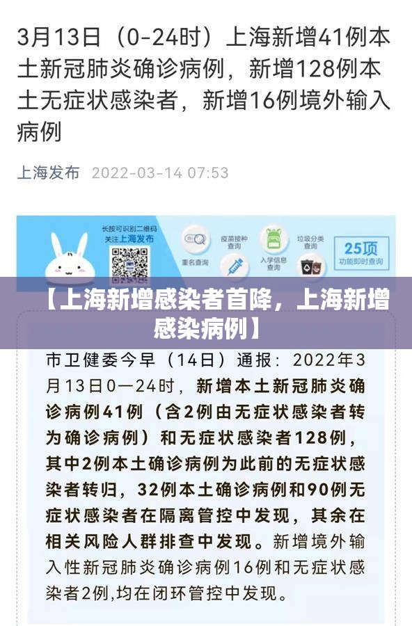 【上海新增感染者首降，上海新增感染病例】