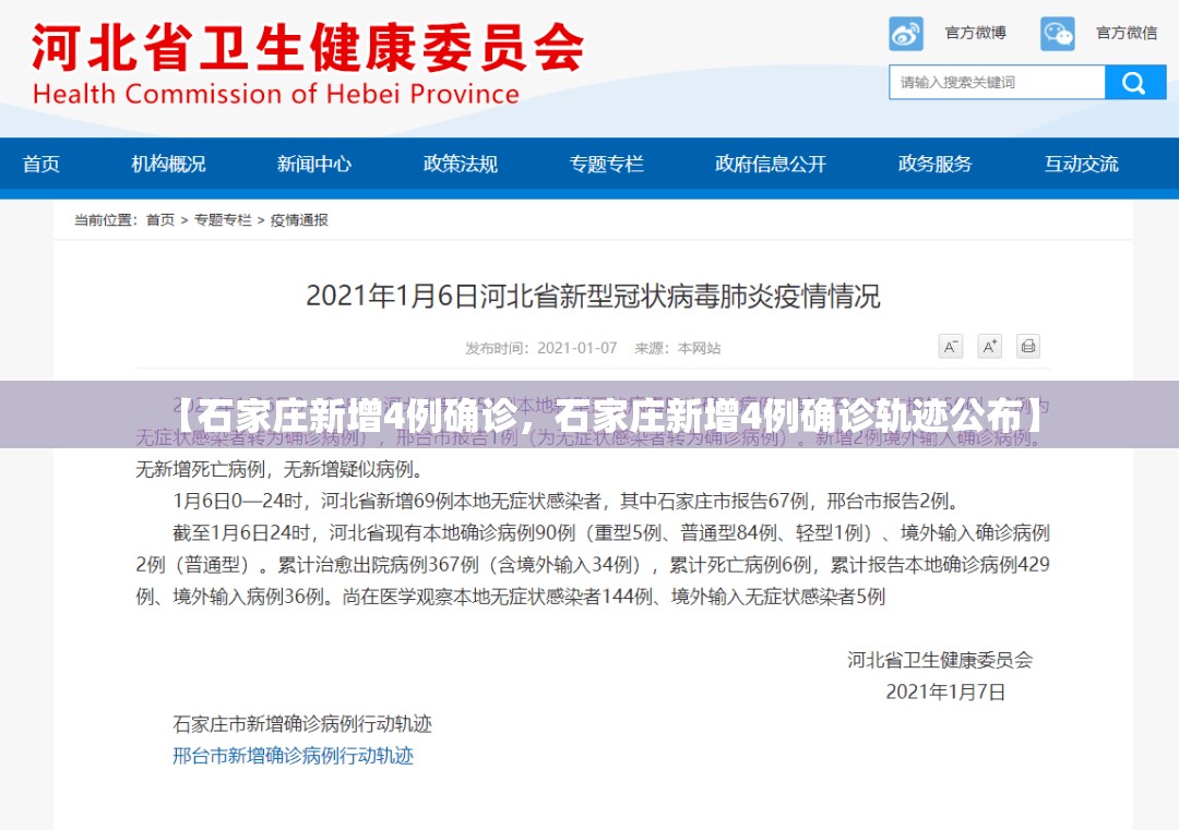 【石家庄新增4例确诊，石家庄新增4例确诊轨迹公布】